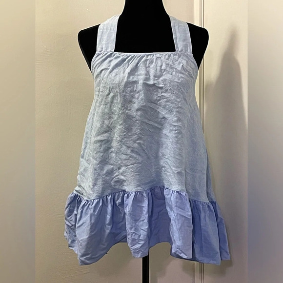 SACHIN + BABI x ANTHROPOLOGIE Linen Halter Blouse in Blue - Picture 4 of 10